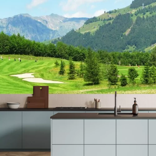 Papier peint  Panorama d'un terrain de golf