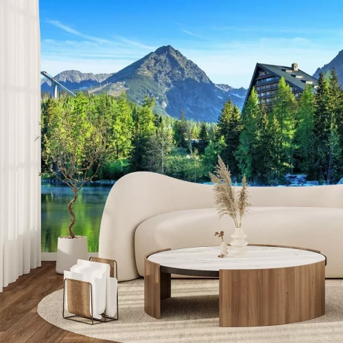 Papier peint  Panorama de la montagne et du lac