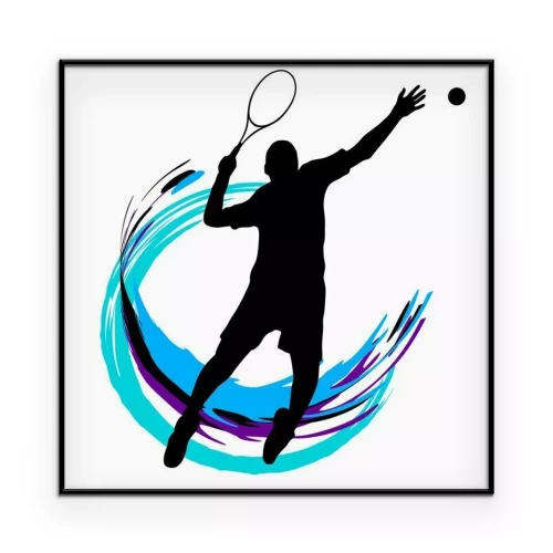 Poster  Graphique d'un joueur de tennis jouant