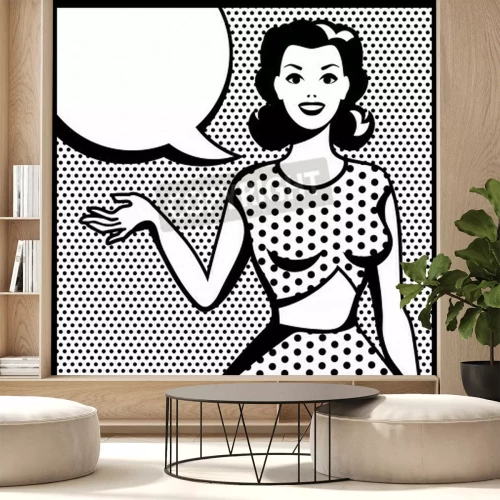 Papier peint  Fille style pop art