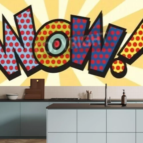 Papier peint  Incription en couleurs wow