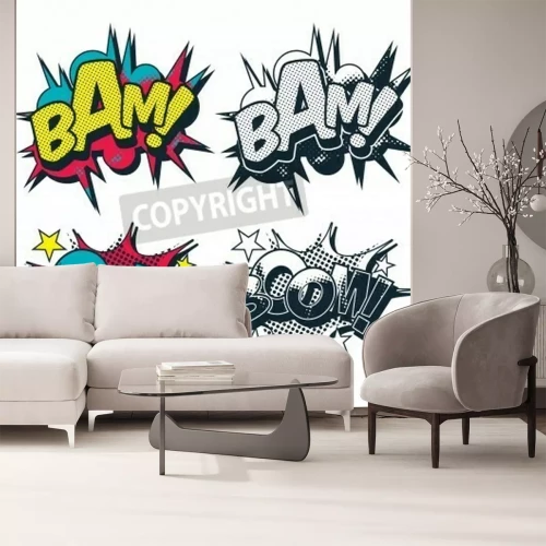 Papier peint  Pop art ande dessinée style bulles