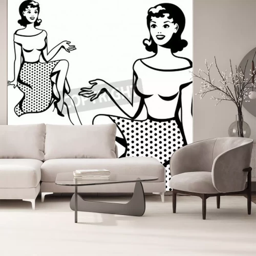 Papier peint  Silhouette de femme pop art