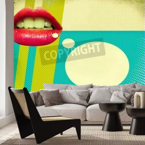 Papier peint  Pop art lèvres