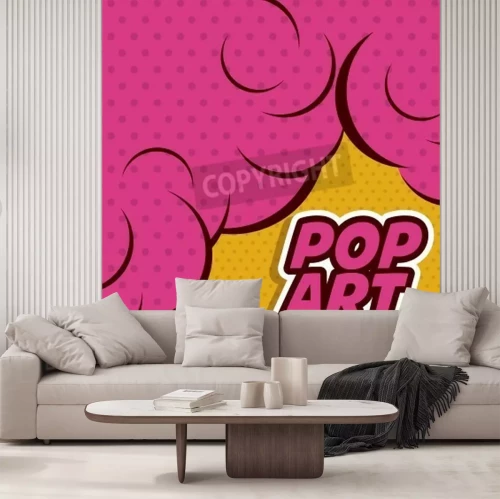 Papier peint  Pop art teinte rose intense