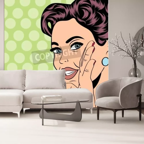 Papier peint  Pop art portrait de femme