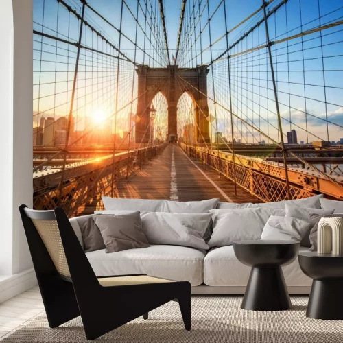 Papier peint  Pont de Brooklyn à New York au coucher du soleil