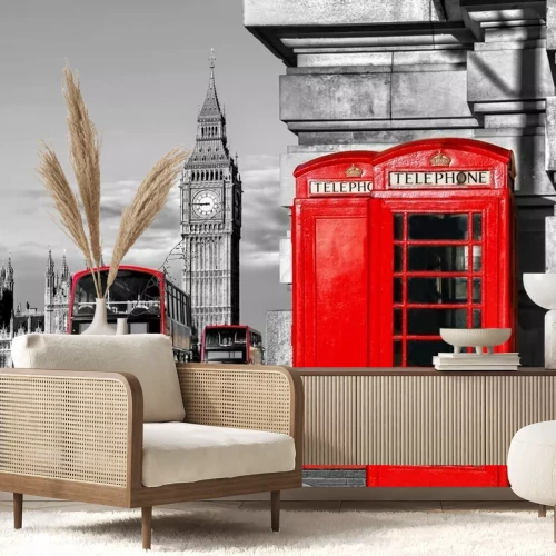 Papier peint  Symboles de Londres bus et Stand