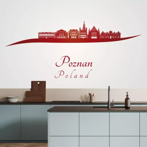 Sticker  Poznan horizon en rouge