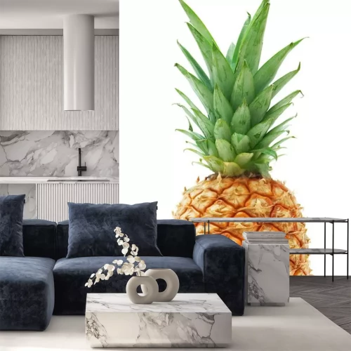 Sticker  Photo d'un ananas mûr sur fond blanc