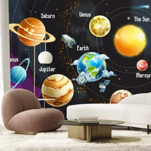 Papier peint  Planètes de contes de fées pour enfants
