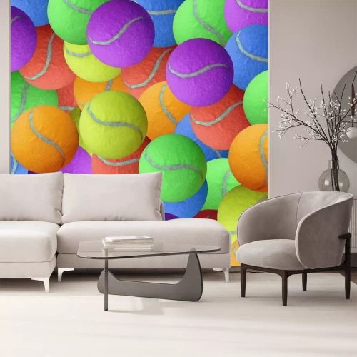 Sticker  Motif avec des balles de tennis multicolores