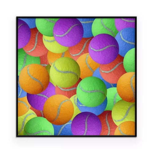 Poster  Motif avec des balles de tennis multicolores