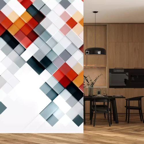 Sticker  Échiquier avec champs multicolores