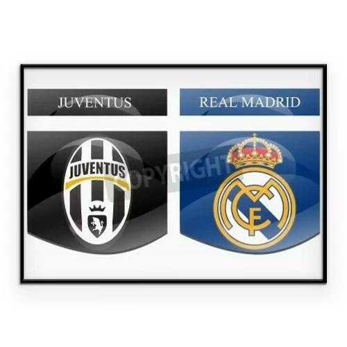 Poster  Écussons du Real Madrid et de la Juventus de Turin