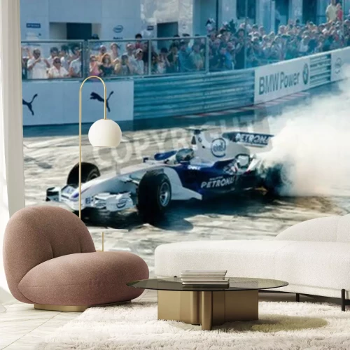 Papier peint  ROME, ITALY - JUNE 23 2007. Formula 1 Sauber Bmw with Sebastian Vettel driving racing test in Sauber Bmw Rome festival