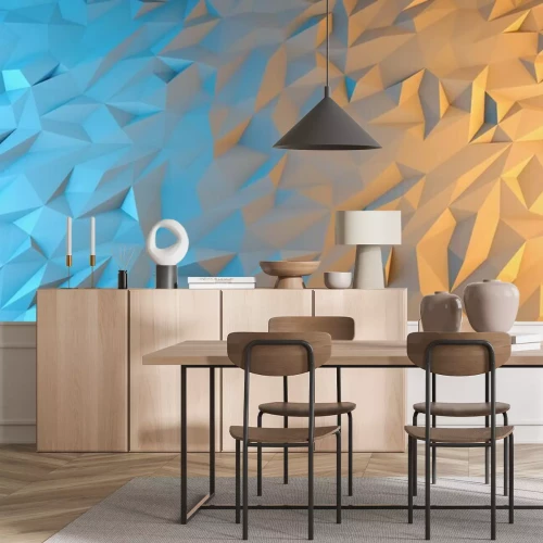 Papier peint  Motif graphique abstrait de style techno avec effet 3D