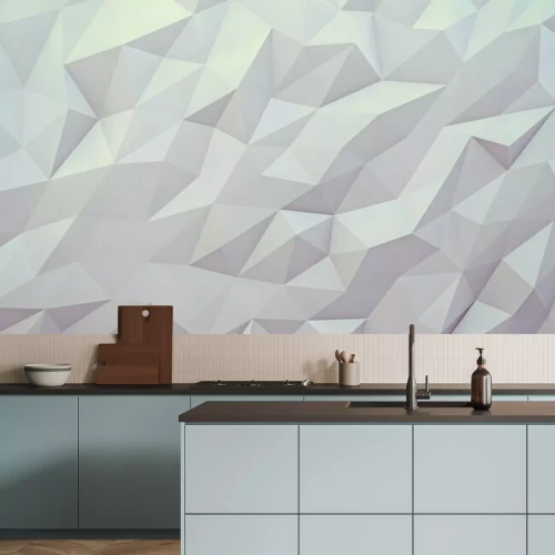 Papier peint  Un fond géométrique 3D gris clair avec des formes