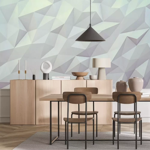 Sticker  Un fond géométrique 3D gris clair avec des formes