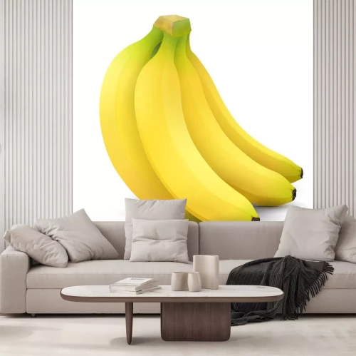 Sticker  Bananes sur un graphisme moderne de fond blanc