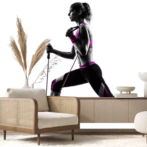 Sticker  femme exercices de fitness Bandes de résistance