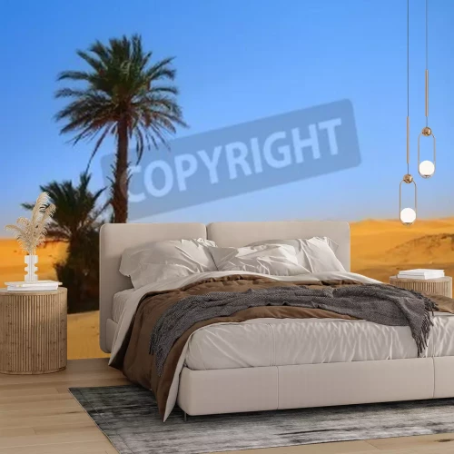 Papier peint  Palmiers dans le désert