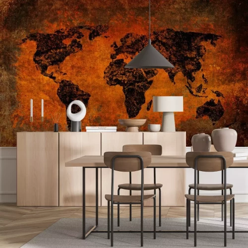 Papier peint  Carte du monde grunge dans un style vintage