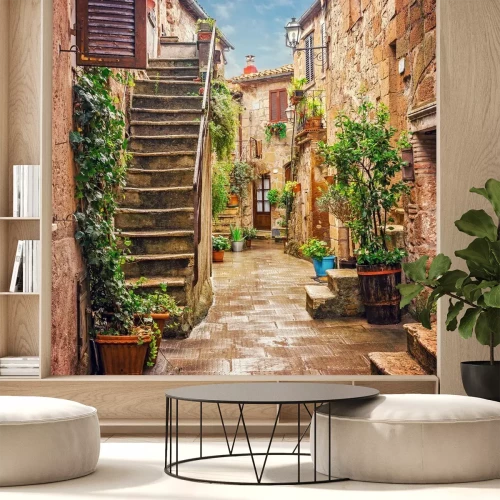 Papier peint  Alley dans la vieille ville Pitigliano Toscane Italie