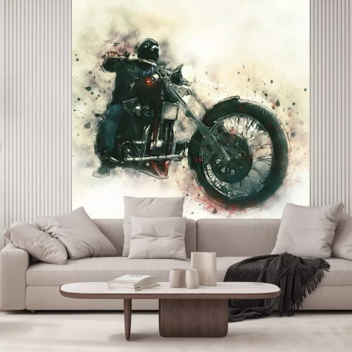 Papier peint  Biker sur une moto