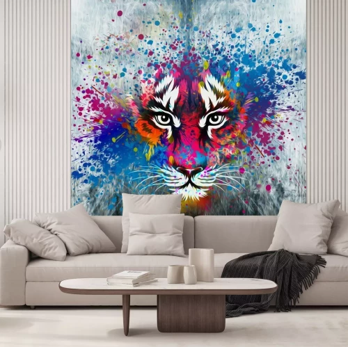 Papier peint  Tête de tigre peinture diffuse