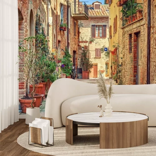 Papier peint  Alley dans la vieille ville Toscane Italie