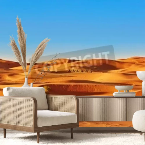 Papier peint  Le désert du Sahara et le ciel bleu