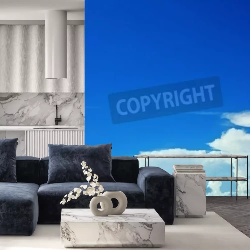 Papier peint  Motif panoramique avec des nuages