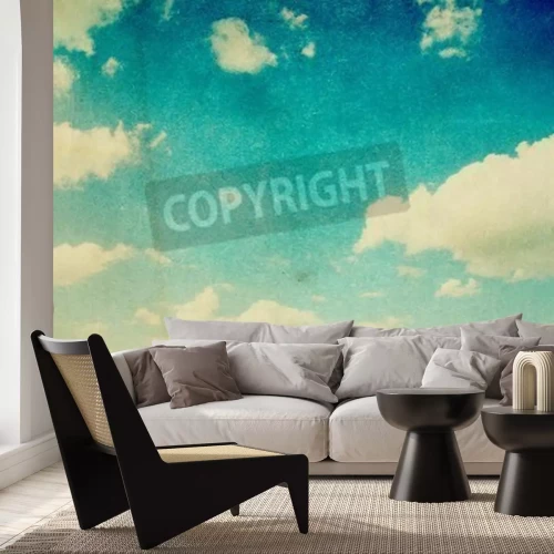 Papier peint  Motif vieilli - nuages