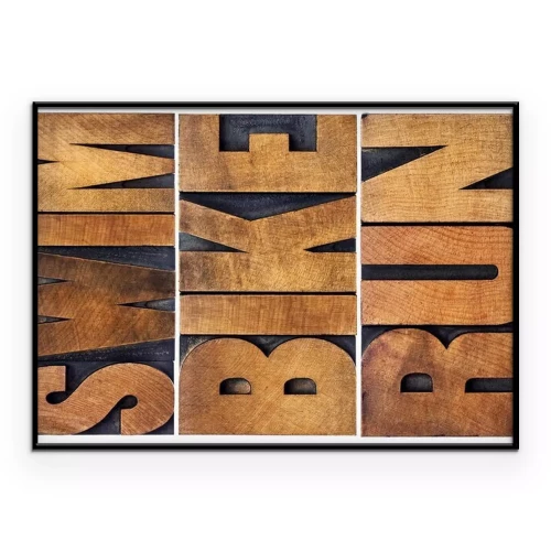 Poster  Inscriptions sportives en lettres de bois