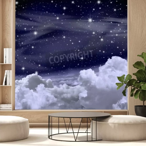 Papier peint  Nuages et étoiles