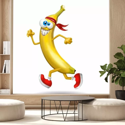 Sticker  Coureur de banane dans un bandeau rouge