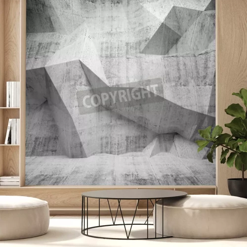 Papier peint  3D gris béton