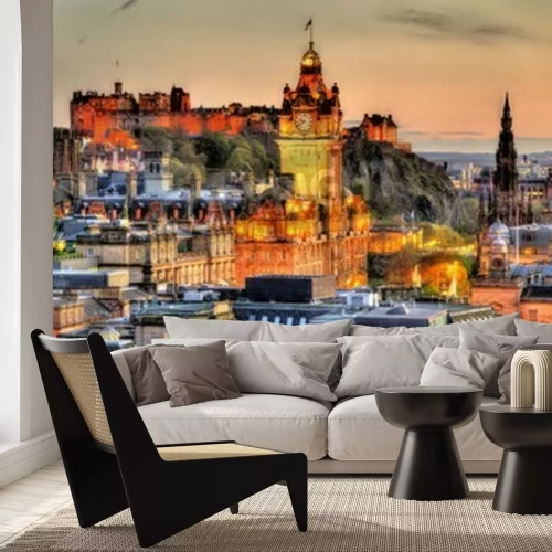 Papier peint  Château illuminé à Edimbourg