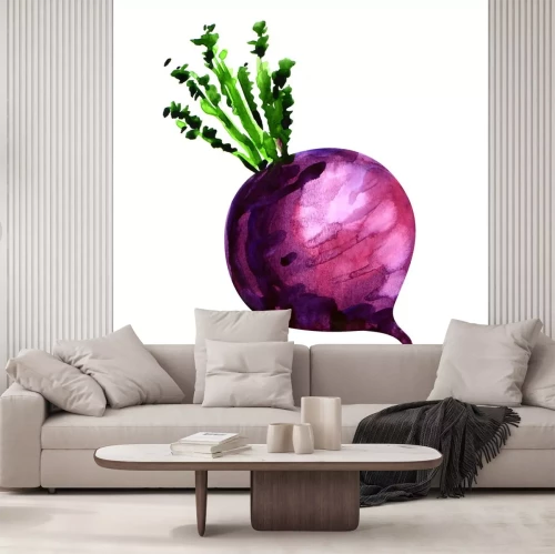 Sticker  Fresh turnip isolated on white background