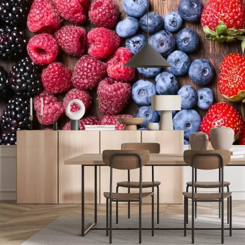 Papier peint  Fruits d'été sur bois