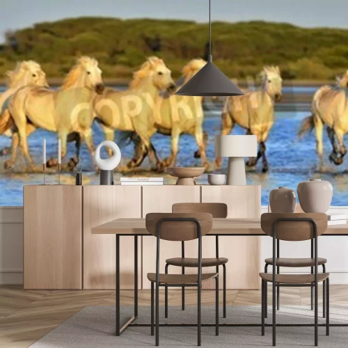 Papier peint  Chevaux et montagnes en arrière-plan