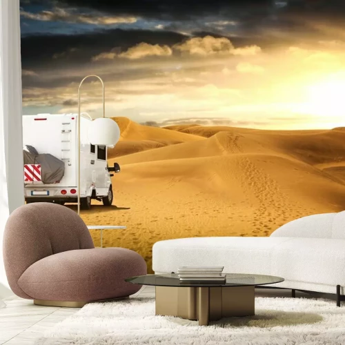 Papier peint  Camping-car dans le désert