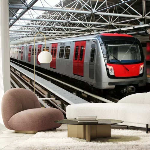 Papier peint  Rame de métro à la station de métro