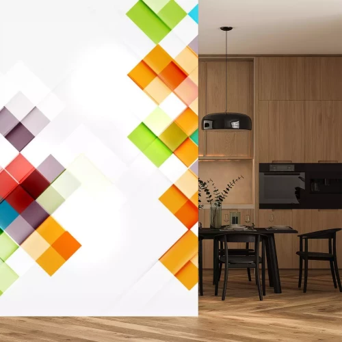 Sticker  Puzzle de carrés multicolores