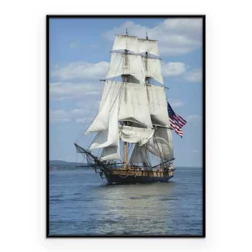 Poster  Un vieux voilier en pleine mer