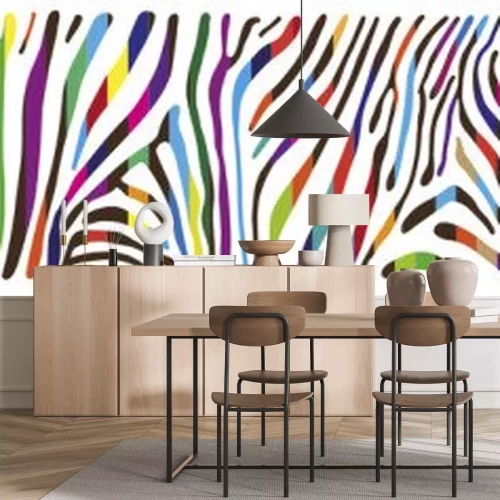 Sticker  Contexte avec la peau multicolore Zebra