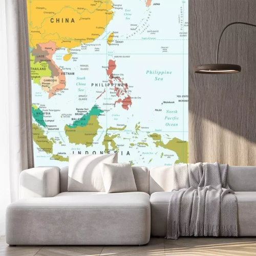 Papier peint  L'Indonésie sur une carte