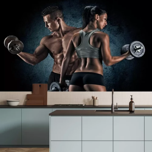 Papier peint  Couple sportif à la salle de sport