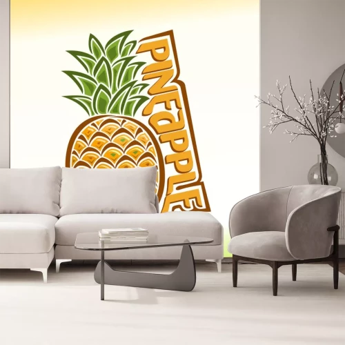Sticker  Graphiques avec ananas et lettrage orange